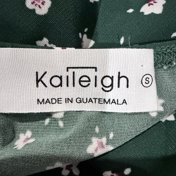 Kaileigh Dark Green Floral Spaghetti-Strap Jumpsuit - Picture 7 of 8